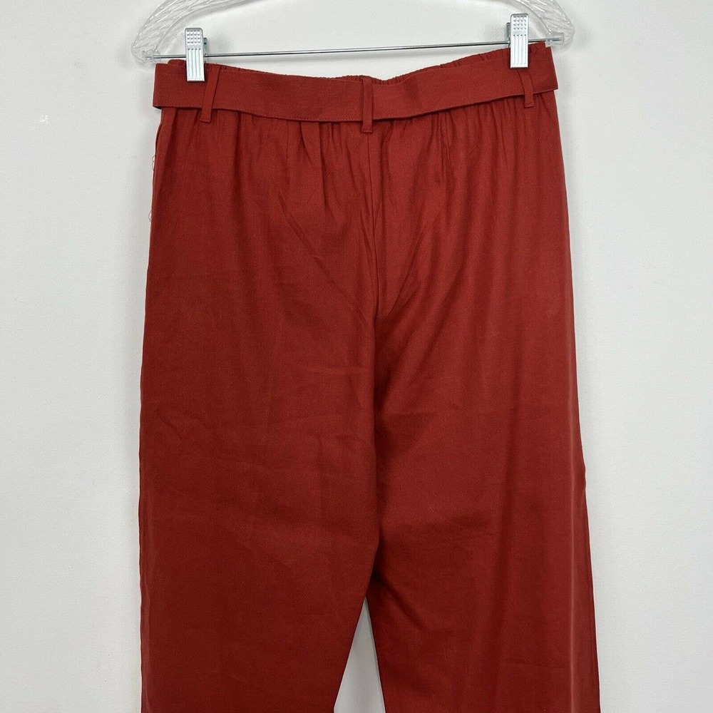 J. Jill Pants Small Pottery Orange Jenna Wide Leg Crop Belted Pockets - Picture 10 of 12